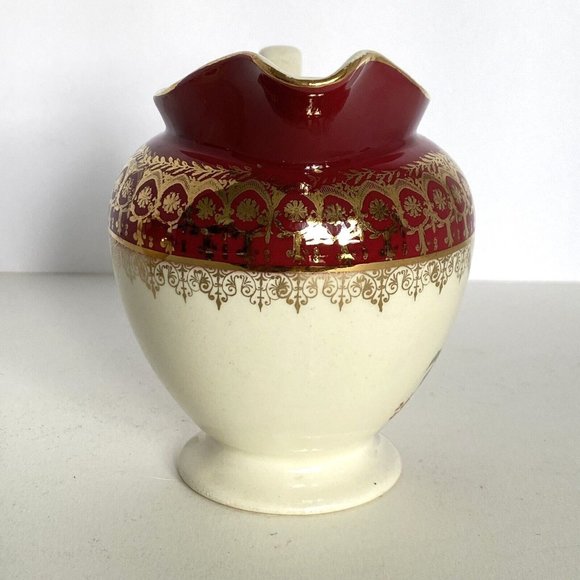 Steubenville Creamer Sugar No1259 Vintage 22-Karat Gold 1930s Floral Design US - Picture 5 of 16